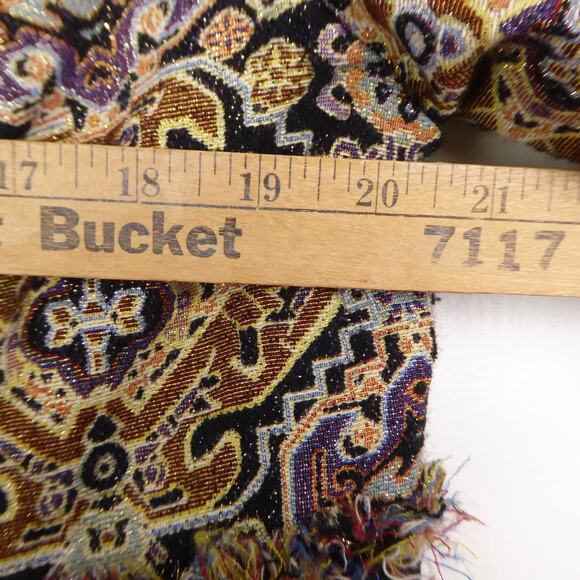 Chicos Coat Womens SZ 2 US L 12/14 Jacquard Fringe Trim Boho Retro Event Evening - Picture 8 of 12